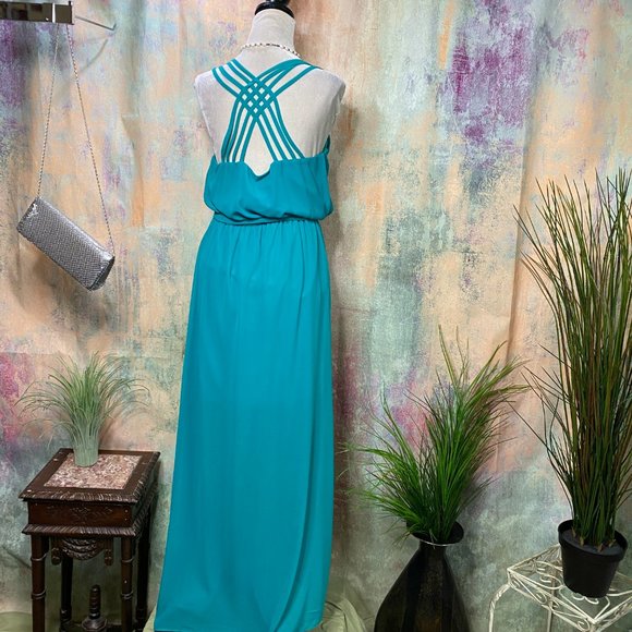 📌BCX Jade Green Maxi Dress with beautiful back - Picture 2 of 14
